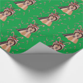 キャンディ・ケーンの包装紙とのクリスマスのヨークシャーテリア ラッピングペーパー (角)