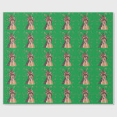 キャンディ・ケーンの包装紙とのクリスマスのヨークシャーテリア ラッピングペーパー (フラット)