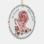 キャンディ・ケーンの棒つきキャンデーチョコレートクリスマスのオーナメント セラミックオーナメント (右)