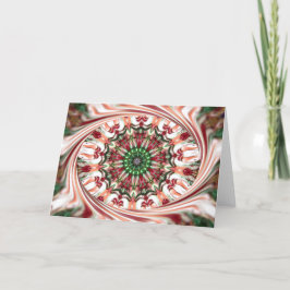 キャンディ・ケーンの渦巻のリース、万華鏡のように千変万化するパターン シーズンカード