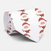 キャンディ・ケーンの漫画を持つサンタクロース ネクタイ (ロール)