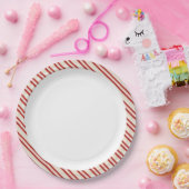 キャンディ・ケーンの紙皿 ペーパープレート (パーティー)