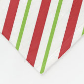 キャンディ・ケーンの緑のストライブ柄のクリスマスのフリースブランケット フリースブランケット (角)