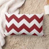 キャンディ・ケーンの赤と白のシェブロンのlumbarの枕 ランバークッション (ブランケット)