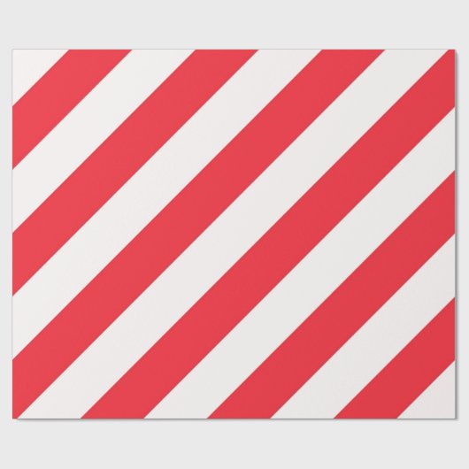 キャンディ・ケーンの赤と白の対角線は縞で飾ります ラッピングペーパー (フラット)