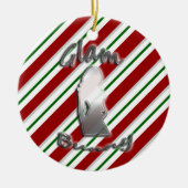 キャンディ・ケーンの魅力的なバニーのロゴの休日のオーナメント セラミックオーナメント (正面)