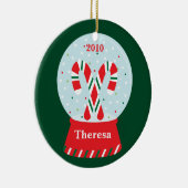 キャンディ・ケーンのSnowglobeのクリスマスのオーナメント セラミックオーナメント (右)