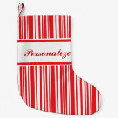 キャンディ・ケーンは縞で飾ります スモールクリスマスストッキング (正面)