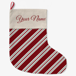 キャンディ・ケーンは縞で飾ります ラージクリスマスストッキング