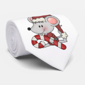 キャンディ・ケーンを持つクリスマスのマウス ネクタイ (ロール)