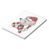 キャンディ・ケーンを持つクリスマスのマウス ノートパッド (回転)