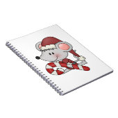 キャンディ・ケーンを持つクリスマスのマウス ノートブック (右側)