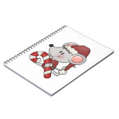 キャンディ・ケーンを持つクリスマスのマウス ノートブック (左側)