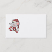 キャンディ・ケーンを持つクリスマスのマウス 名刺 (裏面)