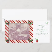 キャンディ・ケーンフレームのクリスマスのフォトカード シーズンカード (正面/裏面)