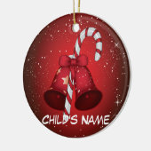 キャンディ・ケーン鐘 セラミックオーナメント (左)