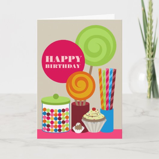 キャンディ&スイーツ誕生日カード カード (正面)