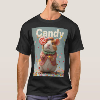 キャンディ - スイート・クラウン・モルモット・ハロウィンTシャツ Tシャツ