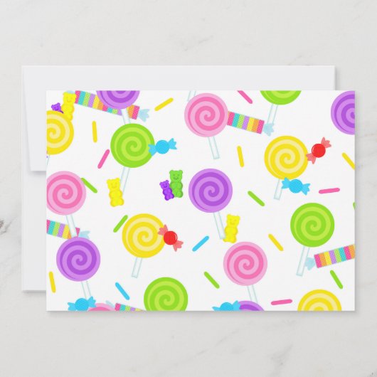キャンディ・スウィートお祝いバースデーパーティーの写真 招待状 (裏面)