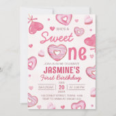 キャンディ スウィート ワン 1歳 誕生日 招待状 (正面)