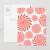 キャンディ スパイラル ペッパーミント スワール デザイン ポストカード (正面/裏面)