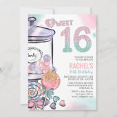 キャンディ テーマ スイート16 誕生日 インビテーション (正面)