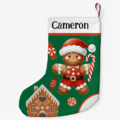 キャンディ&ハウスと可愛いジンジャーブレッドサンタ スモールクリスマスストッキング (裏面)