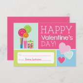 キャンディ&ハートズキッズスクール/バレンタイン教室 招待状 (正面/裏面)