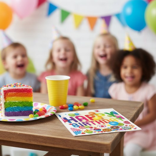 キャンディ&バルーンハッピーバースデー スタンダードカクテルナプキン