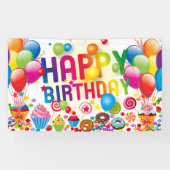 キャンディ&バルーンハッピーバースデー 横断幕 (横)