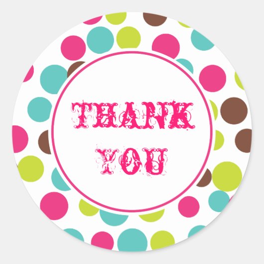 キャンディ バースデーパーティー サーカス 感謝ステッカー ラウンドシール (正面)