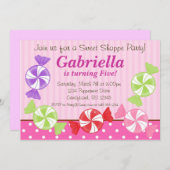 キャンディ バースデー パーティー 招待状 (正面/裏面)