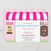 キャンディ·ランド·バースデー·パーティーの招待 招待状 (正面/裏面)