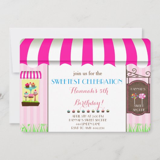 キャンディ·ランド·バースデー·パーティーの招待 招待状 (正面)