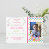 キャンディ ロリポップ スイート バースデー フォト 招待状 (スタンド正面)