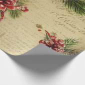 キャンディ、葉オーナメントクリスマス ラッピングペーパー (角)