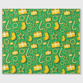 キャンディ、靴下、ギフトボックスのパターン ラッピングペーパー (フラット)