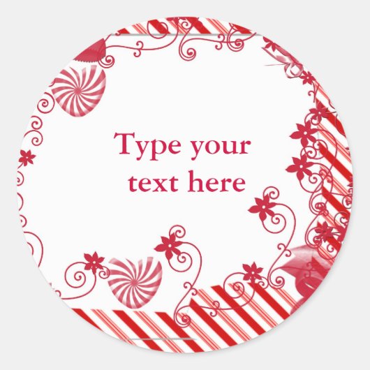 キャンディnつる植物ギフトラベルまたは封筒用シール ラウンドシール (正面)