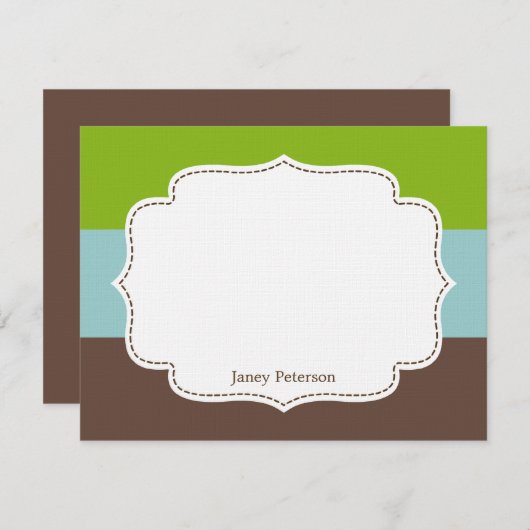 キャンデストライプィーサンキューカード/ノートカード 招待状 (正面/裏面)