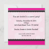 キャンデーおよびカップケーキの菓子のパーティの招待状 招待状 (裏面)