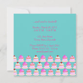 キャンデーおよびチョコレートケーキの誕生日のパーティの招待状 招待状 (裏面)