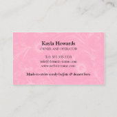 キャンデーおよびデザートのビュッフェ 名刺 (裏面)