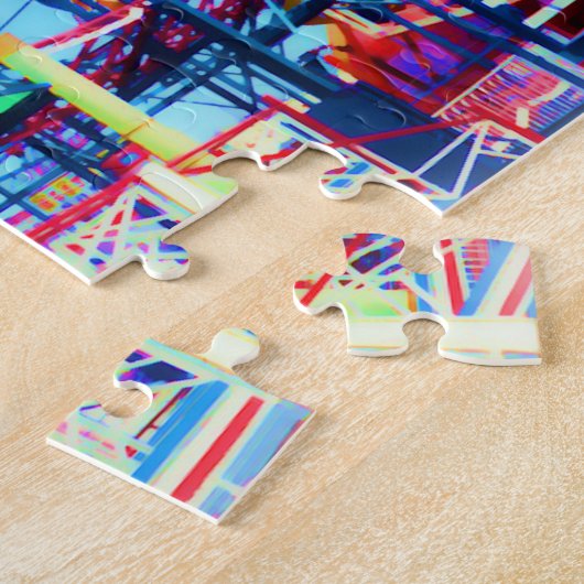 キャンデーによって着色されるヴィンテージのジェットコースター ジグソーパズル (側面)