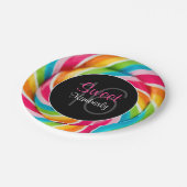 キャンデーによって着色されるSweet sixteenの誕生会 ペーパープレート (アングル)