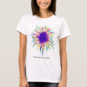 キャンデーによる紫色のスーパーヒーローは自閉症の芸術家に水をまきま Tシャツ