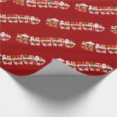 キャンデーのクリスマスの列車の包装紙 ラッピングペーパー (角)