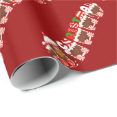 キャンデーのクリスマスの列車の包装紙 ラッピングペーパー (ロールコーナー)