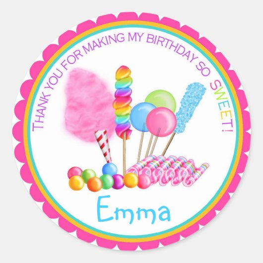 キャンデーのサーカスのステッカー ラウンドシール (正面)