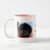 キャンデーのショウガのスナップ、私はMYDOOOを愛します ツートーンマグカップ (左)