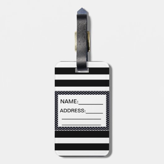キャンデーのストライプなコレクション ラゲッジタグ (裏面縦)
